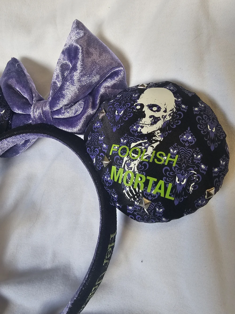 Purple Velvet Bow Minnie Mouse Haunted Mansion Ears
